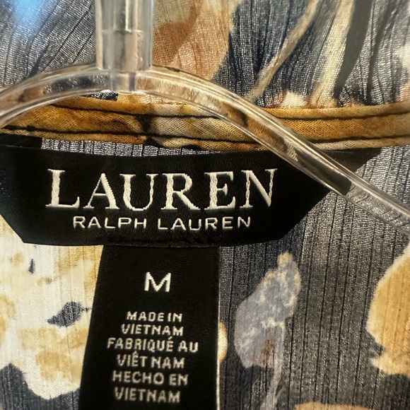 Ralph Lauren Black and Gold Floral Blouse - Picture 3 of 5